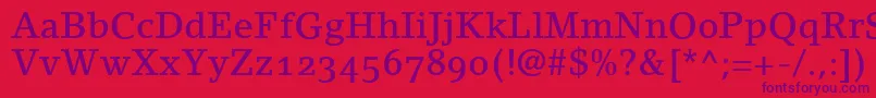 LinoletterMediumOldstyleFigures Font – Purple Fonts on Red Background