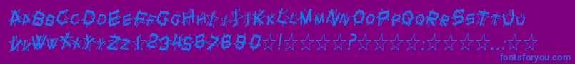 Police SfStarDustCondensedItalic – polices bleues sur fond violet