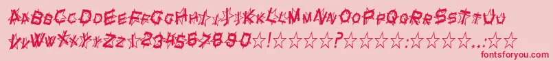 SfStarDustCondensedItalic-Schriftart – Rote Schriften auf rosa Hintergrund