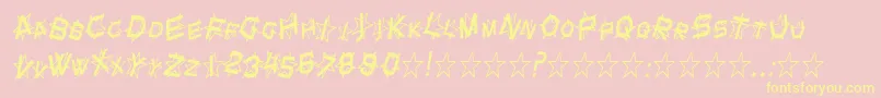SfStarDustCondensedItalic Font – Yellow Fonts on Pink Background