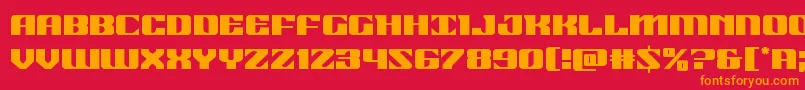 フォント21gunsalute – 赤い背景にオレンジの文字