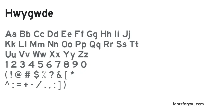 Шрифт Hwygwde – алфавит, цифры, специальные символы