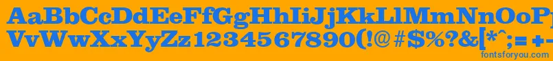 ClareserialHeavyBold Font – Blue Fonts on Orange Background