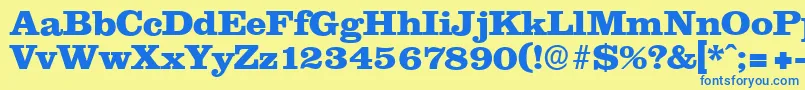 ClareserialHeavyBold Font – Blue Fonts on Yellow Background