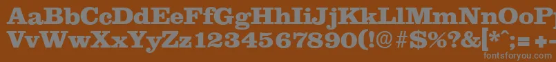 ClareserialHeavyBold-fontti – harmaat kirjasimet ruskealla taustalla