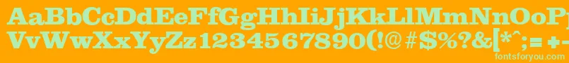 ClareserialHeavyBold-Schriftart – Grüne Schriften auf orangefarbenem Hintergrund