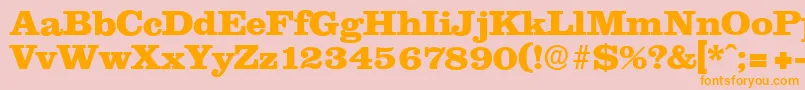 ClareserialHeavyBold-Schriftart – Orangefarbene Schriften auf rosa Hintergrund