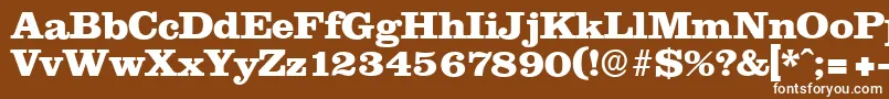 ClareserialHeavyBold-fontti – valkoiset fontit ruskealla taustalla
