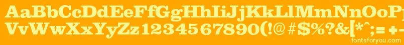 ClareserialHeavyBold-Schriftart – Gelbe Schriften auf orangefarbenem Hintergrund