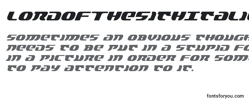 LordOfTheSithItalic Font