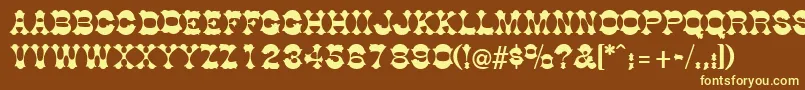 DogwoodRegular Font – Yellow Fonts on Brown Background