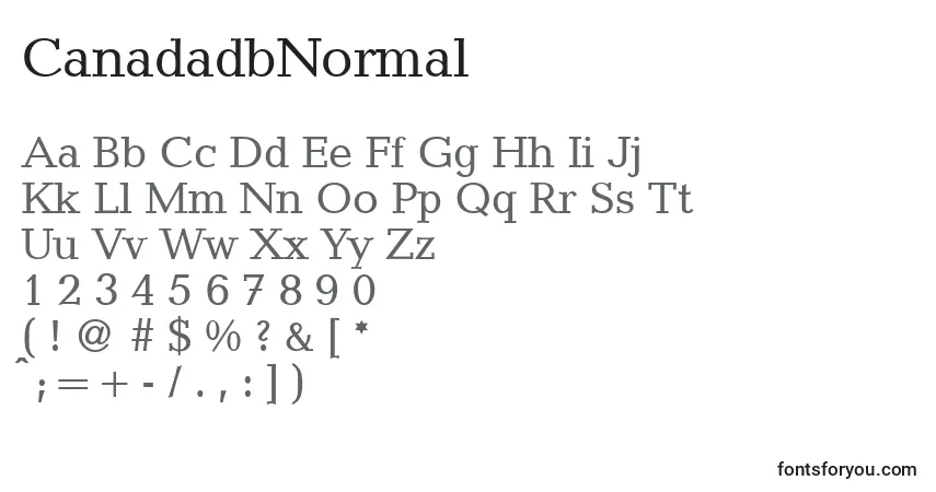 A fonte CanadadbNormal – alfabeto, números, caracteres especiais