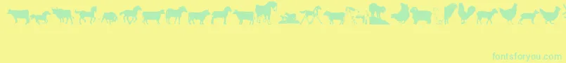 Barnyard Font – Green Fonts on Yellow Background