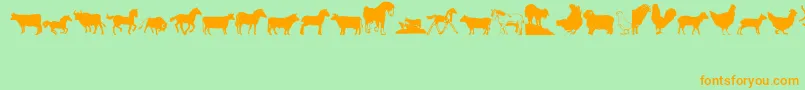 Barnyard Font – Orange Fonts on Green Background