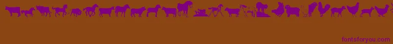 Barnyard Font – Purple Fonts on Brown Background