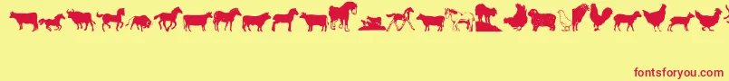 Barnyard Font – Red Fonts on Yellow Background