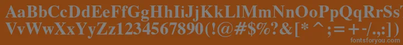 ThamescBold-fontti – harmaat kirjasimet ruskealla taustalla