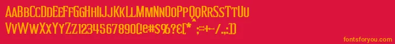 Inquisitor Font – Orange Fonts on Red Background