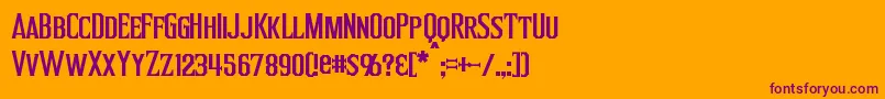 Inquisitor Font – Purple Fonts on Orange Background