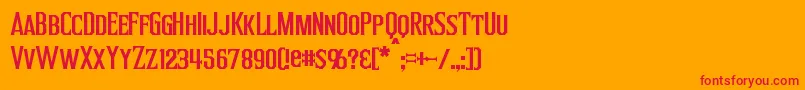 フォントInquisitor – オレンジの背景に赤い文字