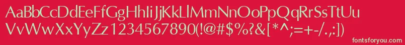Czcionka InterfacesskRegular – zielone czcionki na czerwonym tle