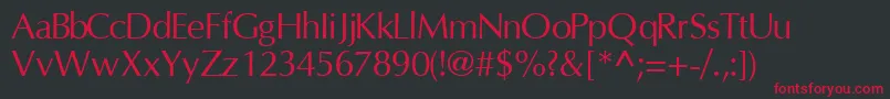 フォントInterfacesskRegular – 黒い背景に赤い文字