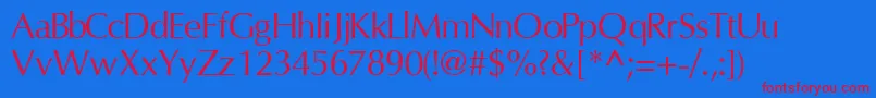 InterfacesskRegular Font – Red Fonts on Blue Background