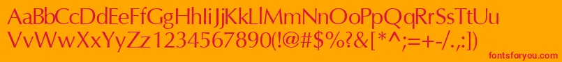 InterfacesskRegular Font – Red Fonts on Orange Background