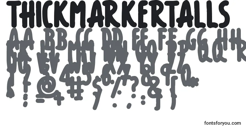 Czcionka ThickMarkerTalls – alfabet, cyfry, specjalne znaki
