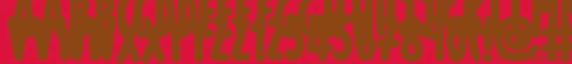 ThickMarkerTallsフォントについての詳細 フォントThickMarkerTalls – 赤い背景に茶色の文字