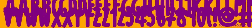 ThickMarkerTalls Font – Purple Fonts on Orange Background