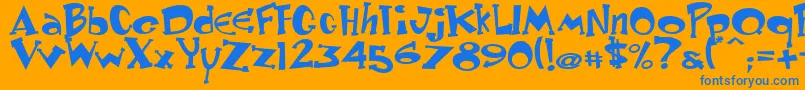 Keyster Font – Blue Fonts on Orange Background