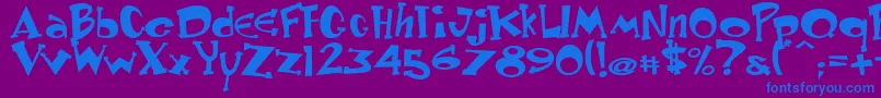 フォントKeyster – 紫色の背景に青い文字