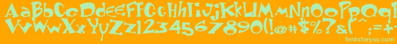 Keyster Font – Green Fonts on Orange Background