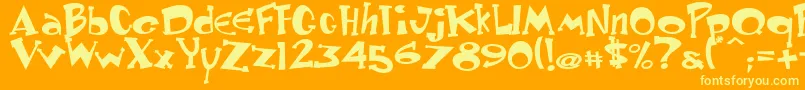 Keyster Font – Yellow Fonts on Orange Background