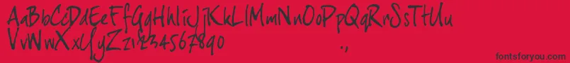 Jh3trial Font – Black Fonts on Red Background