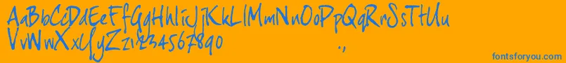 Jh3trial Font – Blue Fonts on Orange Background