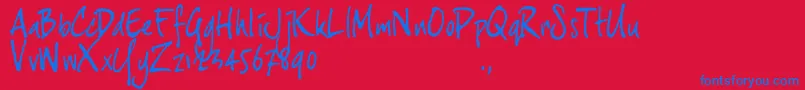 Weitere Informationen zur Jh3trial-Schriftart Jh3trial-Schriftart – Blaue Schriften auf rotem Hintergrund