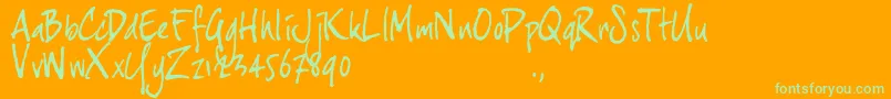 Jh3trial-Schriftart – Grüne Schriften auf orangefarbenem Hintergrund