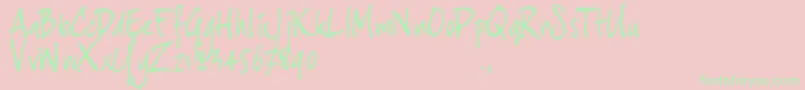 Jh3trial-Schriftart – Grüne Schriften auf rosa Hintergrund