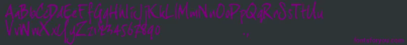 フォントJh3trial – 黒い背景に紫のフォント