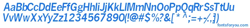 MacroblacksskItalic-fontti – siniset fontit valkoisella taustalla