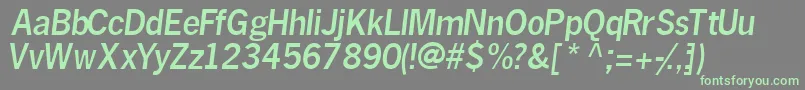 MacroblacksskItalic Font – Green Fonts on Gray Background