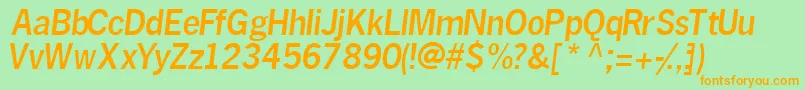 MacroblacksskItalic Font – Orange Fonts on Green Background