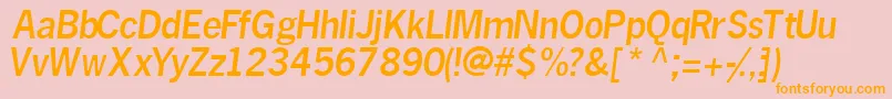 MacroblacksskItalic Font – Orange Fonts on Pink Background