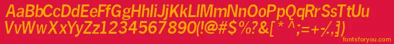 Шрифт MacroblacksskItalic – оранжевые шрифты на красном фоне