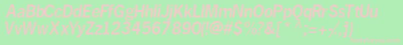 MacroblacksskItalic Font – Pink Fonts on Green Background