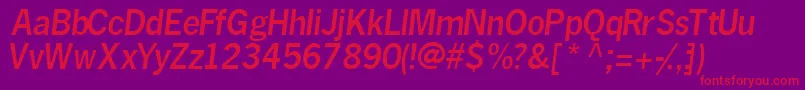 MacroblacksskItalic Font – Red Fonts on Purple Background