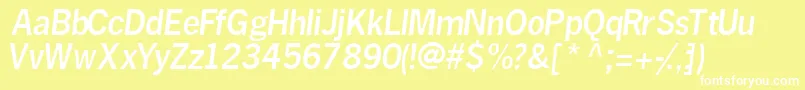 MacroblacksskItalic Font – White Fonts on Yellow Background
