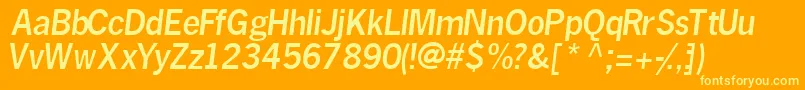 Шрифт MacroblacksskItalic – жёлтые шрифты на оранжевом фоне